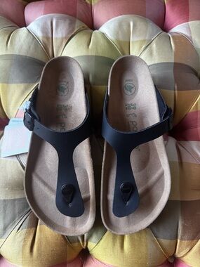 BIRKENSTOCK PAPILLIO WOMEN’S GIZEH PAP FLEX PLATFORM BLACK Size 8 EU 39 $125
